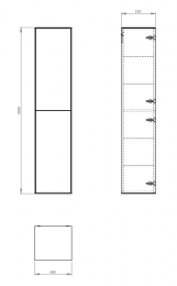 Hochschrank TITAN 180, 2 Türen