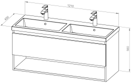 Baza BASIC PLUS 120 s dvostrukim umivaonikom