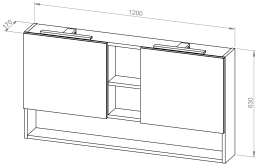 Viseći ormarić BASIC PLUS 120 s ogledalom