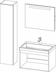 Basic / kompozicija II / 80 + 35 cm
- Baza BASIC 80 s umivaonikom
- Ogledalo s integriranom rasvjetom 80
- Kolona 35x160, 1 vrata