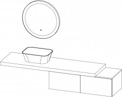 Jazz / kompozicija III / 210 cm
- Pult JAZZ 180
- Umivaonik TITAN Square
- Ogledalo JAZZ 70 s okvirom
- Viseći ormarić JAZZ 120, 2 ladice