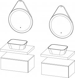 Jazz / kompozicija V / 200 cm
- 2x Pult JAZZ 80
- 2x Umivaonik TITAN Square
- 2x Ogledalo JAZZ 70 s okvirom i remenom
- 2x Viseći ormarić JAZZ 80, 1 ladica