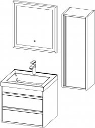 Connect / kompozicija II / 60 + 35 cm
- Baza CONNECT 60 s umivaonikom, 2 ladice
- Ogledalo CONNECT 60
- Kolona CONNECT 35x100