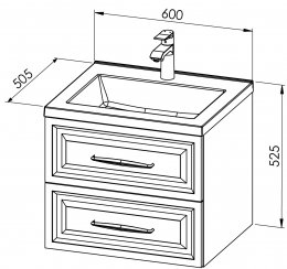 Baza VINTAGE 60 s umivaonikom