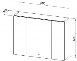 Viseći ormarić VINTAGE 80 s ogledalom